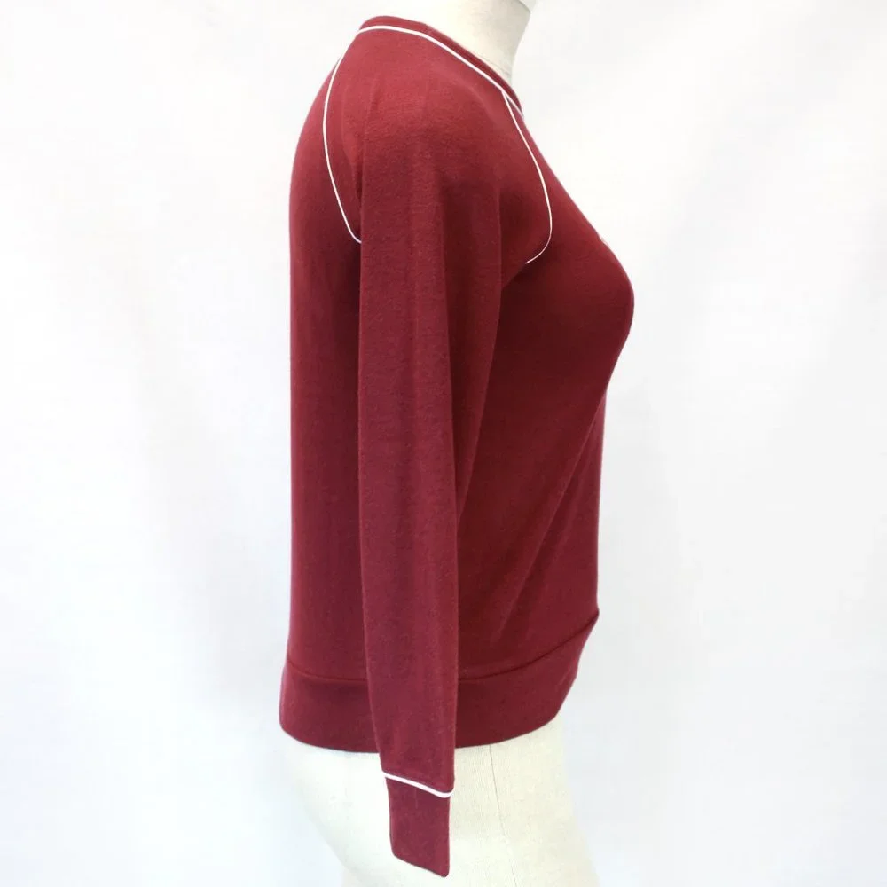 P.J.Salvage Woman Burgundy "Keepin' it COZY" Fleece Pajamas Top Large - Picture 6 of 9